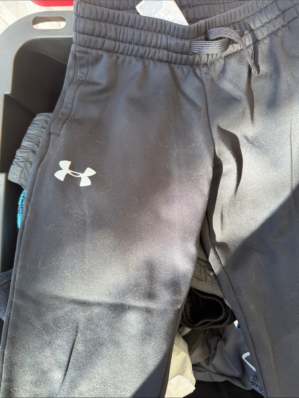 Under Armour Black Boys' Jogger Sweatpants with White Logo